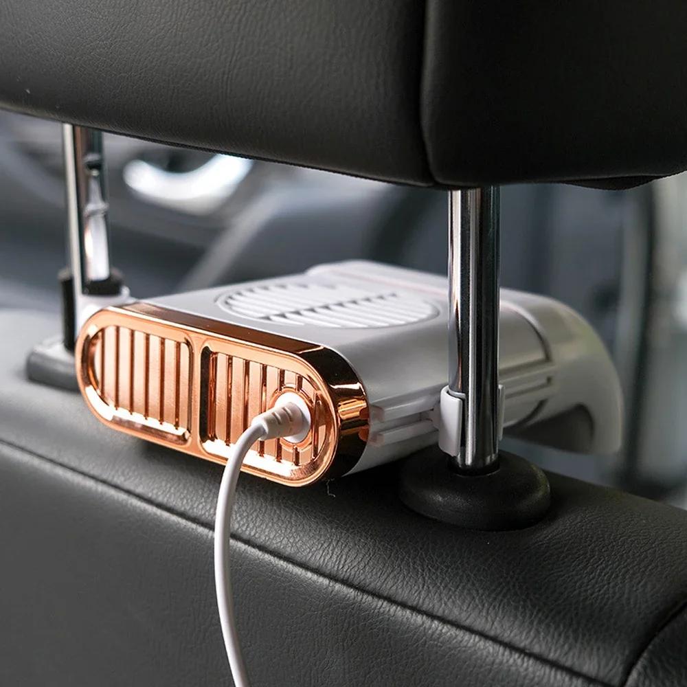 Car Fan Magnetic Fan Car Cooler Silent Wireless Charging USB Fan 3Speed Adjustable Universal Car Rear Seat Auto Cooling Supplies