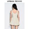 UR2026 Women's Polka Dot U-Neck Sleeveless Mini Dress