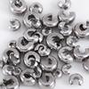 20 Stück Stahlfarbe Edelstahl Crimpperlen-Abdeckungen Offene Halbrunde Crimpperlen-Knotenabdeckung Kleine Perlen für Schmuck Bastelherstellung