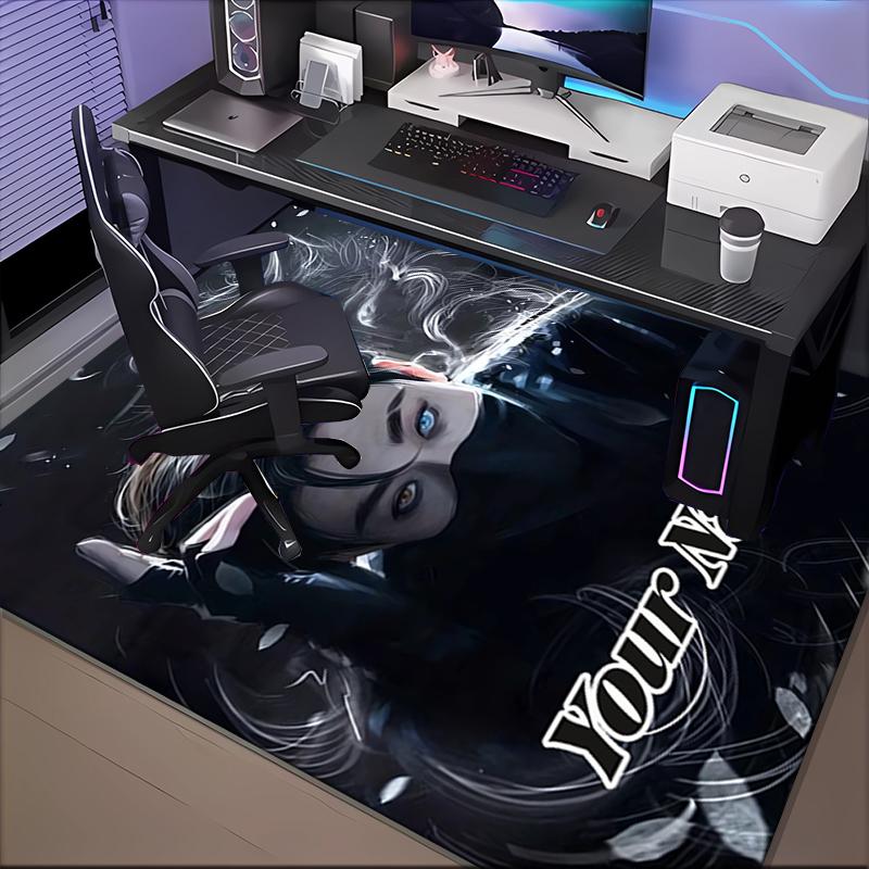 1PC Custom Name "Underwater Figure" Theme Floor Mat Ideal for Living Room, Game Rooms, Office, Bedroom, Floor Mat Playful Design