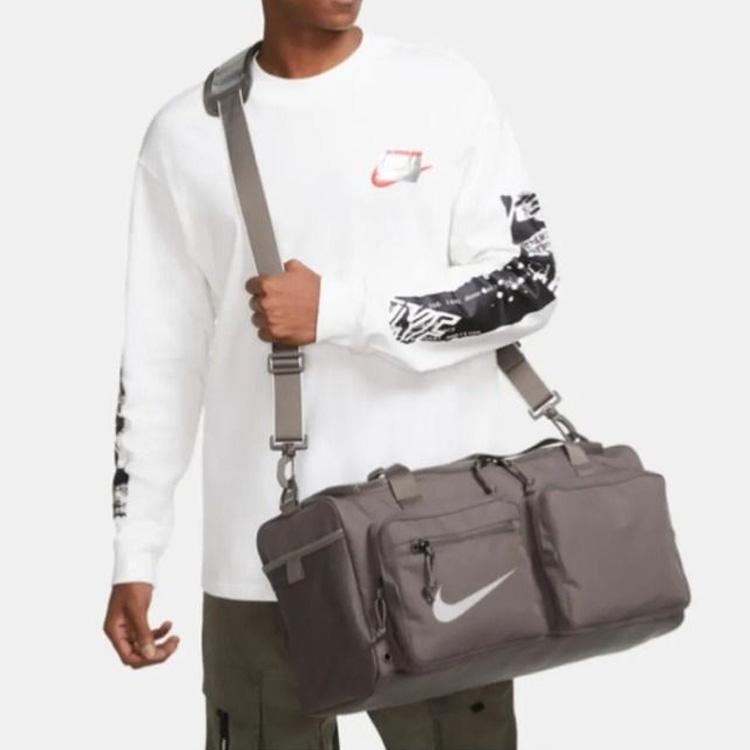 Nike Polyester Portable Crossbody Basketball Bag, Travel Bag, Gym Bag Large Unisex Dark Wood Umber Casual CK7067-004