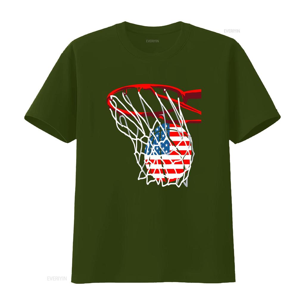 American Patriotic Basketball 4th Of July Usa Flag Unisex Boys T Shirt Vintage Slightly Stylish Top For Everyday Wear