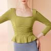 Yoga Clothes, Tops, Women's Long-sleeved Fitness Clothes, Slim-fitting and Thin Outdoor Sports and Leisure, High-elastic Sportswear with Chest Pads.