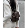 Xiaohongshu same small retro American brown backpack 2023 new ins simple versatile shoulder bag