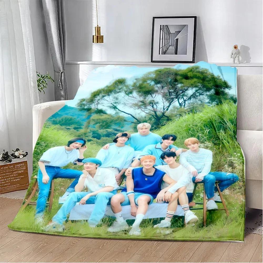 Stray Kids KPOP Printed Throw Blanket Soft Warm Perfect for Home Travel Picnics and Birthdays