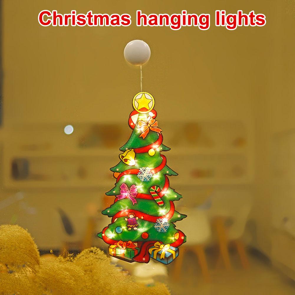 LED Christmas Suction Cup Light Christmas Window Hanging Lamp LED Sucker Light Christmas Shop Window Home Decoration