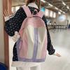 Schoolbag Korean Version of Dopamine Contrasting Color Backpack Female Versatile College Student Schoolbag High Value Cute Pain Bag Junior High School