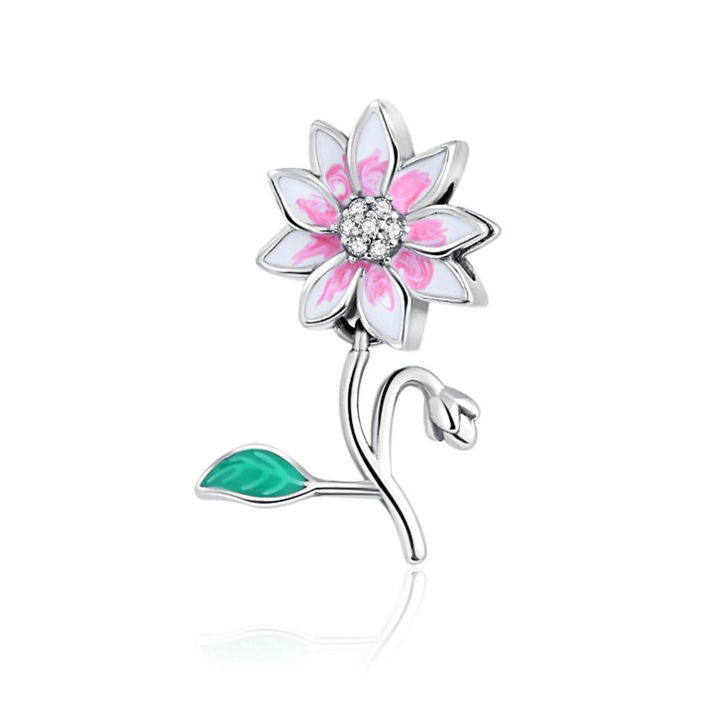 New Copper Charm Fit Original Bracelet Accessories Women Jewelry Spring Flower Lucky Four-Leaf Clover Sunflower