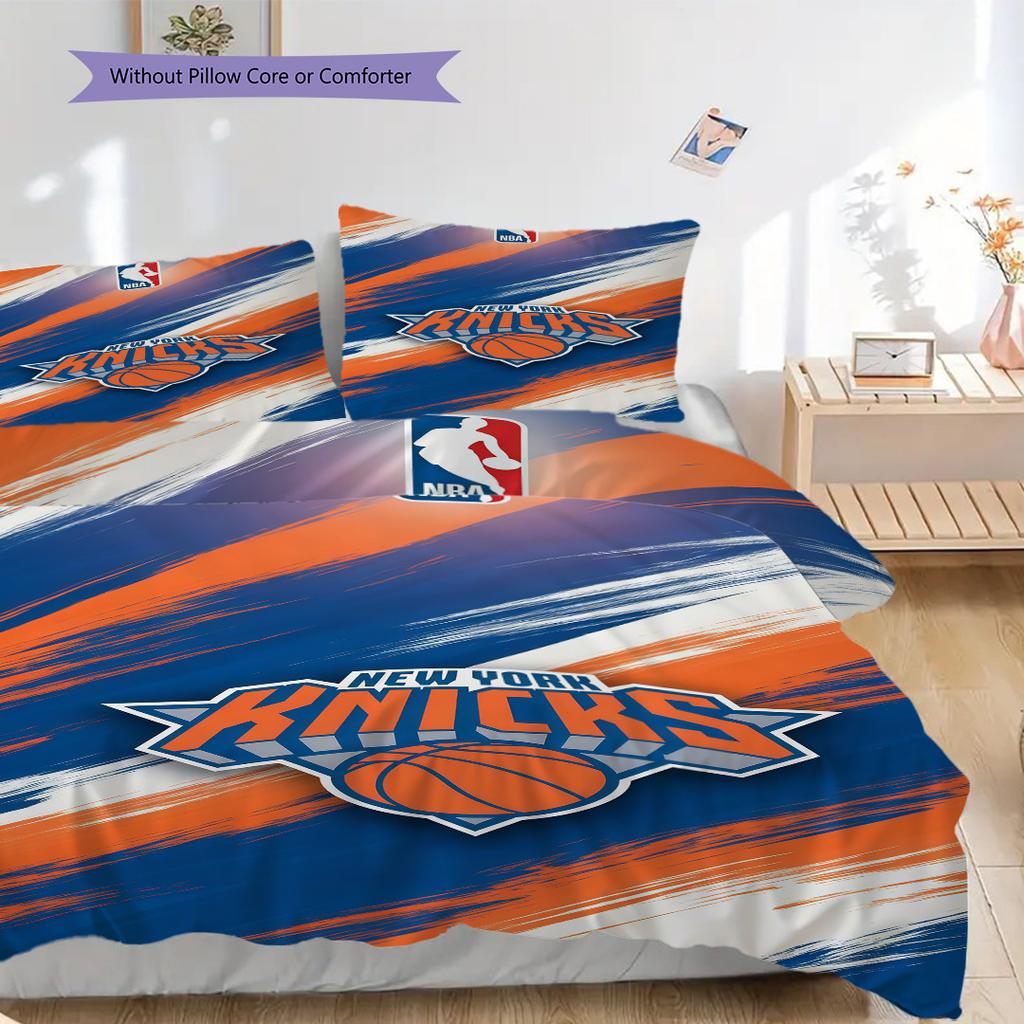 New York Knicks Colori Audaci Set Dinamico Tre Pezzi(1 * copripiumino + 2 * federa, senza nucleo)Copripiumino e federa Morbido e confortevole