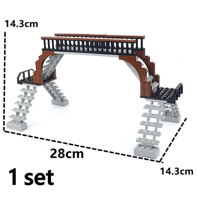 City Trains Diy Building Blocks Straight Curved Rail Bricks Parts Bridge Tunnel Model Soft Flexible Cross Tracks Railway Moc Toy
