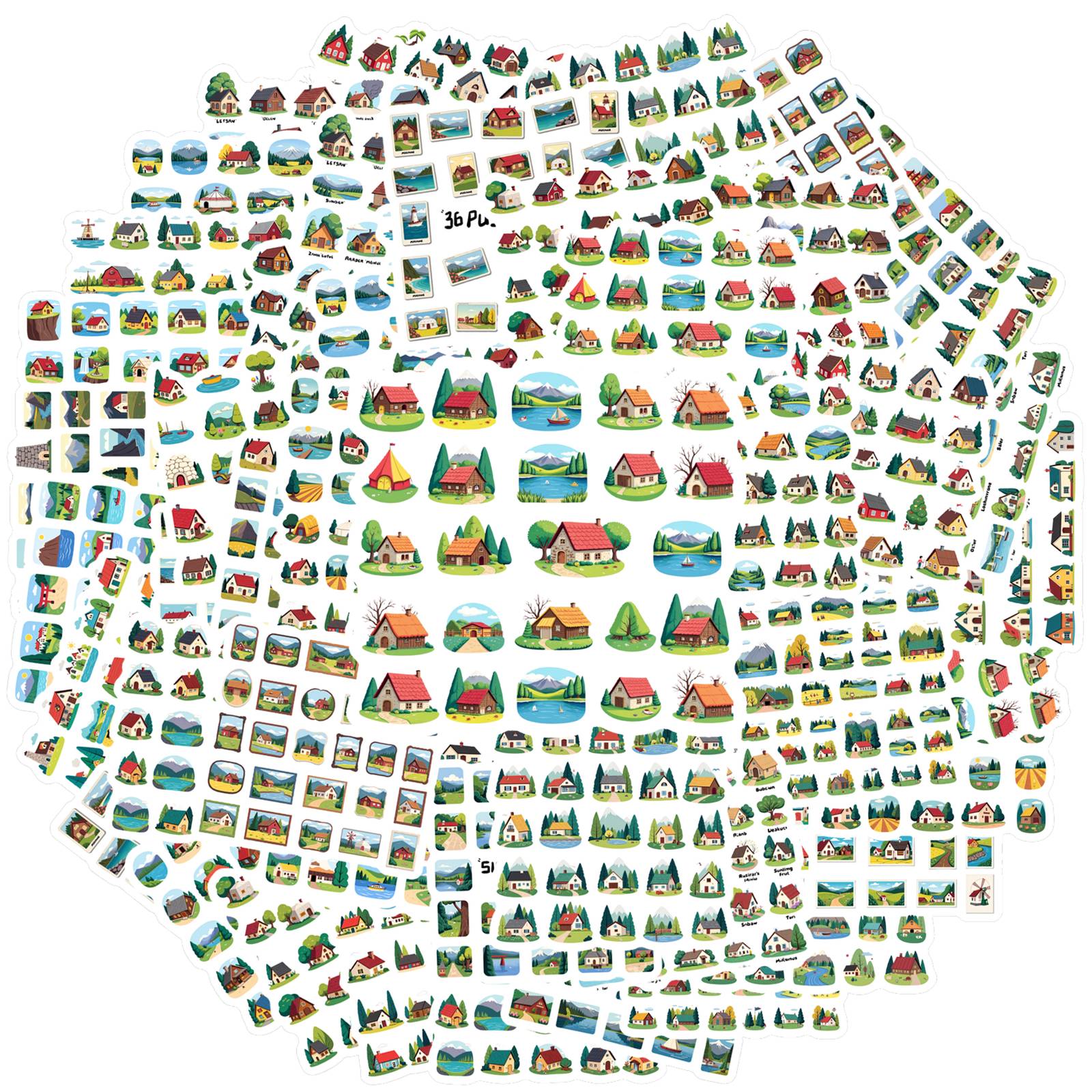 35pcs-50pcs Charming Countryside Stickers Scenic Travel Travel Stickers Scenery Stickers For DIY Phone Guitar Laptop Notebook