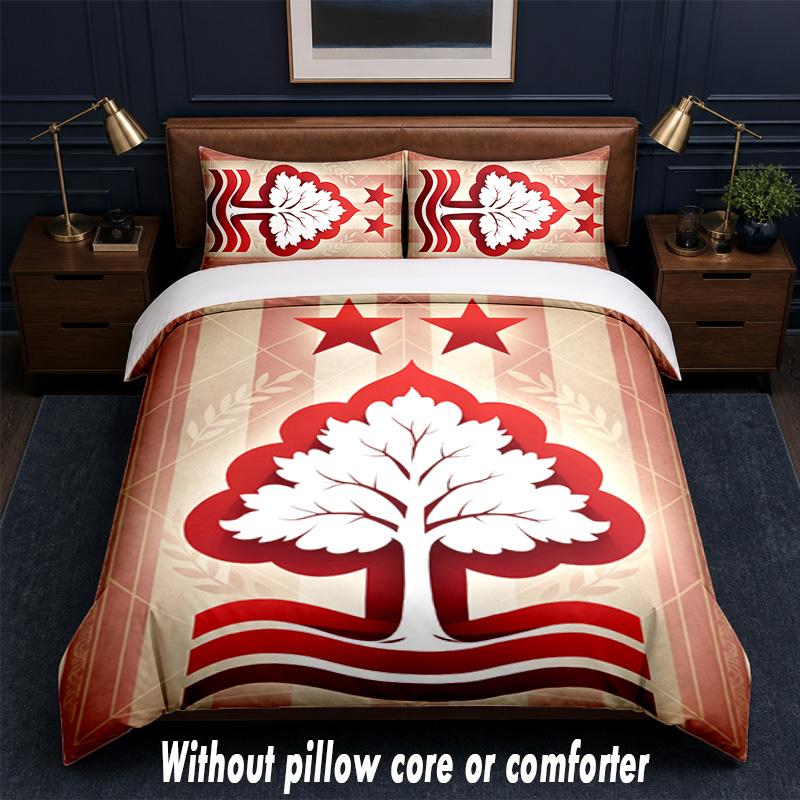 Nottingham Forest Design Set Lenzuola Letto 1 Copripiumino + 2 Federe Morbido Traspirante Biancheria da Letto per la Casa