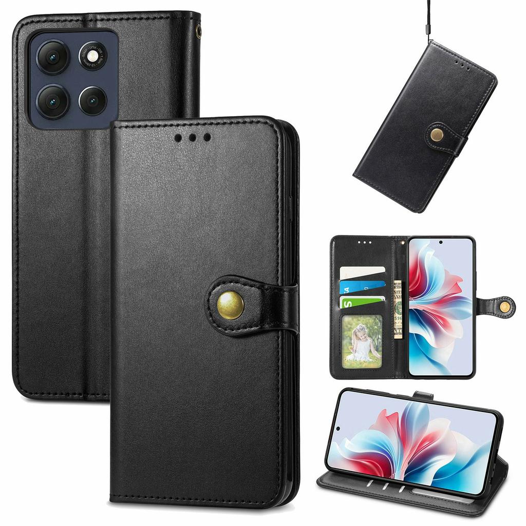 For Motorola Moto G86 Power 5G Case Wallet Stand Leather Phone Cover with Wrist Strap