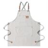 Waterproof Thickened Cotton Denim Apron - Oil and Stain Resistant, Solid Color Design for Household Kitchen Use