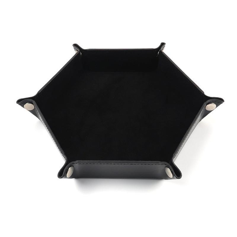 

Soft Dice Hexagon Tray Toy Fashion Simple Pu Board Game Dungeon Foldable Storage чёрный