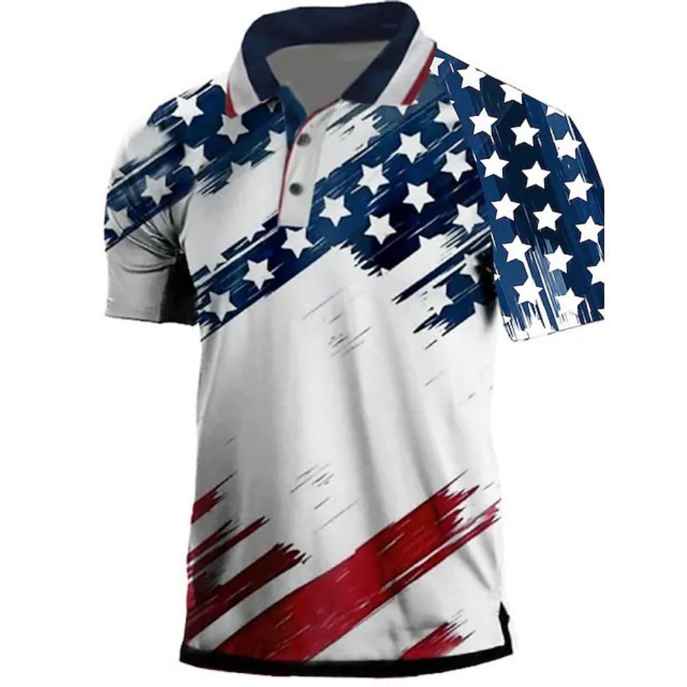 2026 Men's Fashion Short Sleeve Flip Collar Casual Polo Shirt 3D Printed
