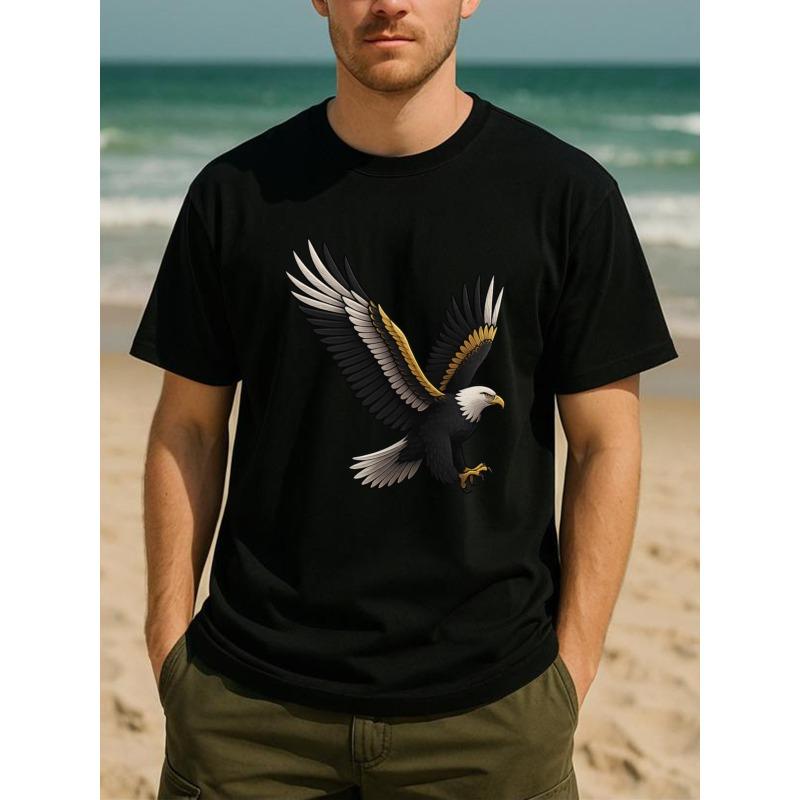 

Европейские размеры American Spirit Белоголовый орлан Мужская футболка с принтом, короткий рукав | Повседневная, для поездок на работу, впитывающая влагу, быстросохнущая S чёрный