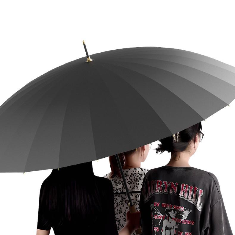 ZUODU Elegant Solid Wood Long Handle Umbrella, Large, Reinforced, Windproof, for 2-3 Persons