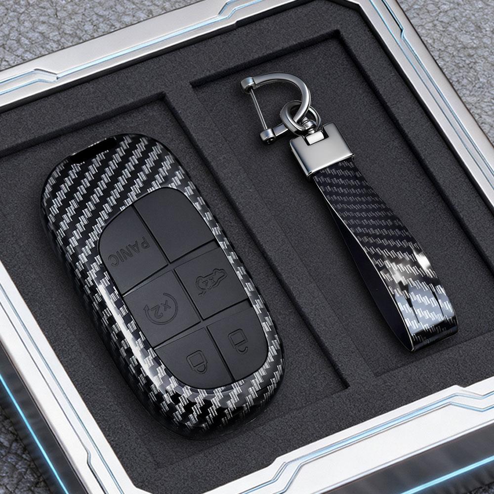 

Abs Carbon Fiber Car Key Cover Case Fob For Jeep Renegade Compass Grand Cherokee For Chrysler 300C Wrangler Accessories