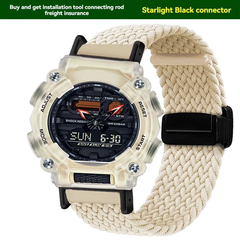 for Casio Watch with 16mm Magnetic Outdoor Nylon Strap G-SHOCK GA110 100 120 GA900 GA2100 DW-5600 GW-B5600 GW-M5610 Sports Strap