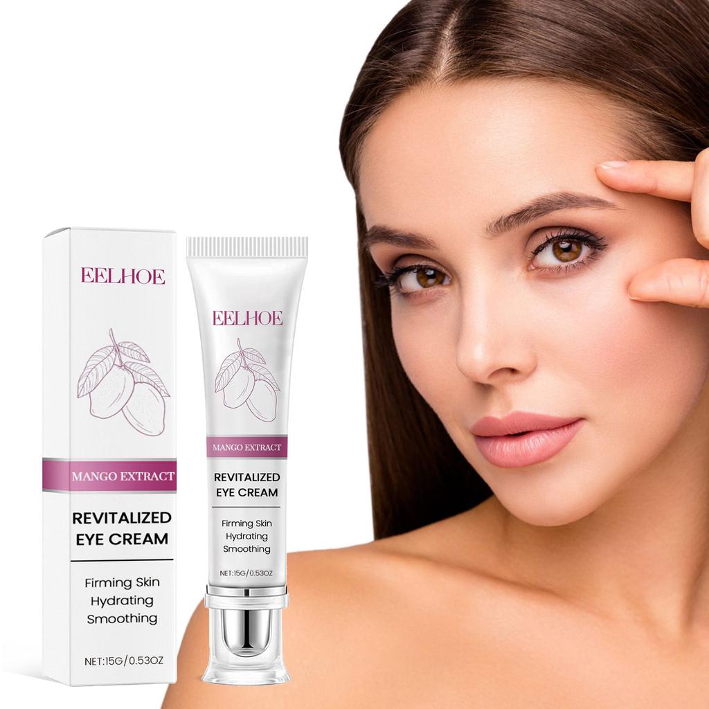 Mango Eye Cream Gentle Nourishing Formula for Elastic Soft Delicate Eye Area Skin Hydrating Revitalizing Treatment with Natural Extracts