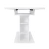Flieks Dining Table Wood, Extendable Dining Room Table with Storage, White