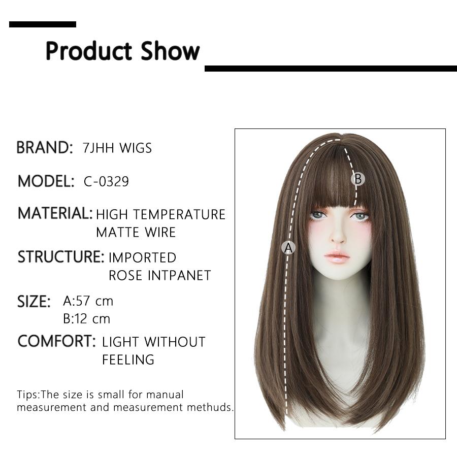 7jhh Wigs Long Straight Hair With Bangs Synthetic Wigs For Girls Latest Fashion Hairstyles Black Crochet Hair Ginger Wig