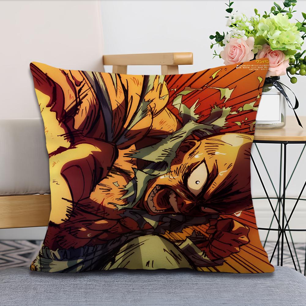 cushion S-Saitama Tatsumaki Anime cover Pillow Case Room Bedroom O-One Sofa Living Backrest Car Man Square Punch Headboard 12x12Inch