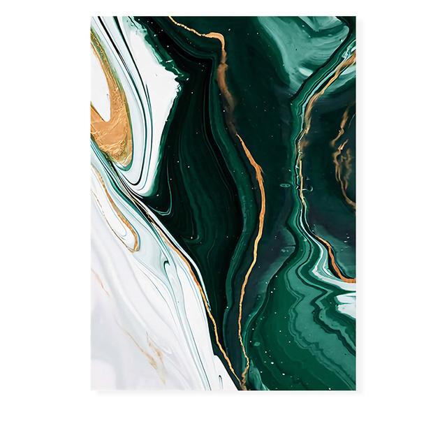 Modern Abstract Gold Foil Lines Green Canvas Art Paintings For Living Room Bedroom Posters And Prints Wall Poster Home Decor