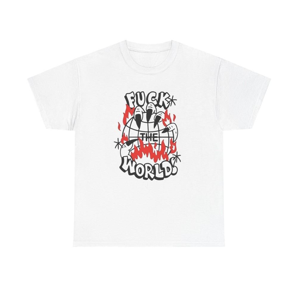 F The World Graphic T-Shirt Unisex Heavy Cotton Tee Gift NEW