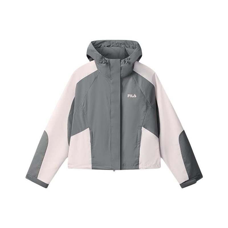 

Fila Оригинальная теплая уличная ветровка в стиле колор-блок, женские куртки, облачно-серая F11W539702F-DY M