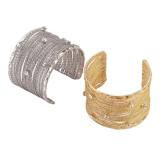 Women Boho Bracelet Multi-Layer Open Bracelet Adjustable Cuff Bracelet