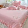 Pure cotton yarn-dyed bed cover, quilted quilted cotton non-slip cotton three-piece set, cross-border tatami mattress can be covered
