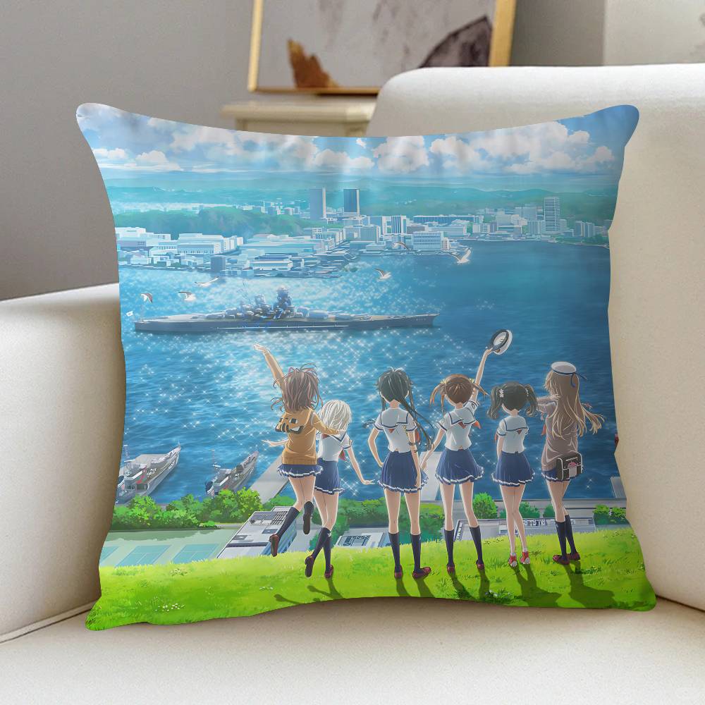 Anime H-High School Fleet Cushion Cover Decorative Pillow Sofa Home Decor Case Pillow Cases