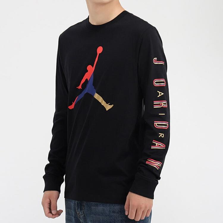 Air Jordan Multi-Color Alphabet Logo Long Sleeves Black Men's CN3503-010