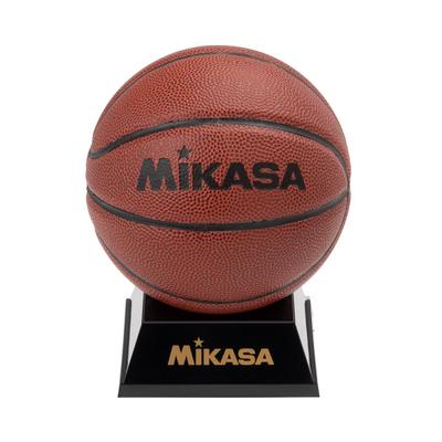 MIKASA Mascot Signed Comes In a Presentation Comes with a Ball Stand for Artificial Ball, Ball, Basket, Souvenir, Case, Decoration, Leather, Brown,