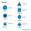 7 Pcs Blue White Stripe Metal Dice Solid Metal Polyhedral Dice Set Suitable for Role-Playing RPG  Board Game Card Game