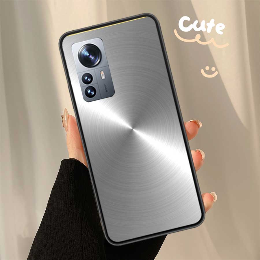Brushed Metal Texture Steel Print Phone Case For Xiaomi Poco X7 X6 X5 X4 X3 GT NFC M4 M5 Pro 5G M3 Mi F6 F5 F4 F3 F2 F1 Capa Coq