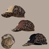 Leopard Print Soft Brim Baseball Cap for Kids - Stylish Spring/Autumn Hat with Letter Embroidery