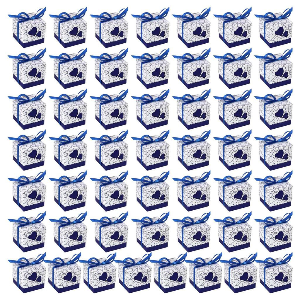 50 Stück Liebesherz-Pralinenschachtel, quadratisch, multifunktionaler Organizer für den Haushalt, für Hochzeit, Geburtstag, Neujahrsparty, Dekoration
