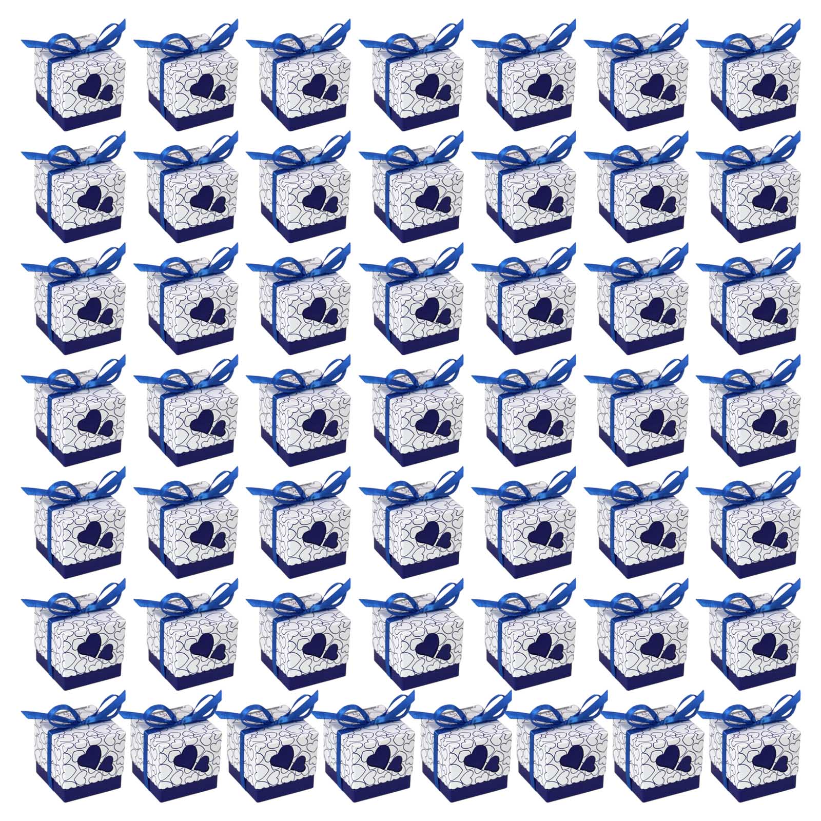 

50 шт. квадратная коробка конфет в форме сердца с любовью многофункциональный органайзер для дома на свадьбу, день рождения, новый год, вечеринка, украшение темно-синий