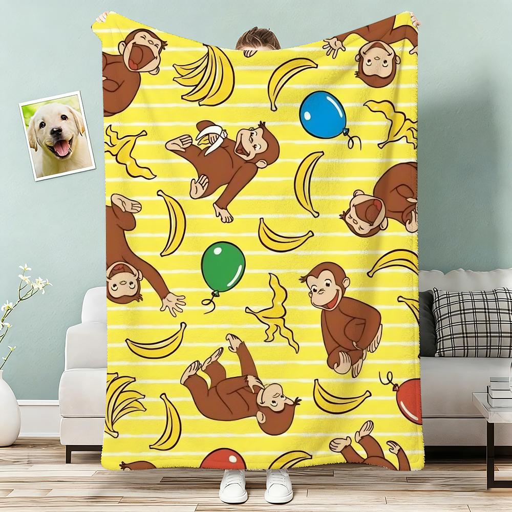 Curious George Throw Lightweight G Flannel Blanket Soft Skinfriendly for Summer Cooling
