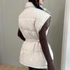 Gilet alla Moda Invernale Caldo Donna Capispalla Con Cintura Piumino Senza Maniche Casual Spesso Giacche da Donna
