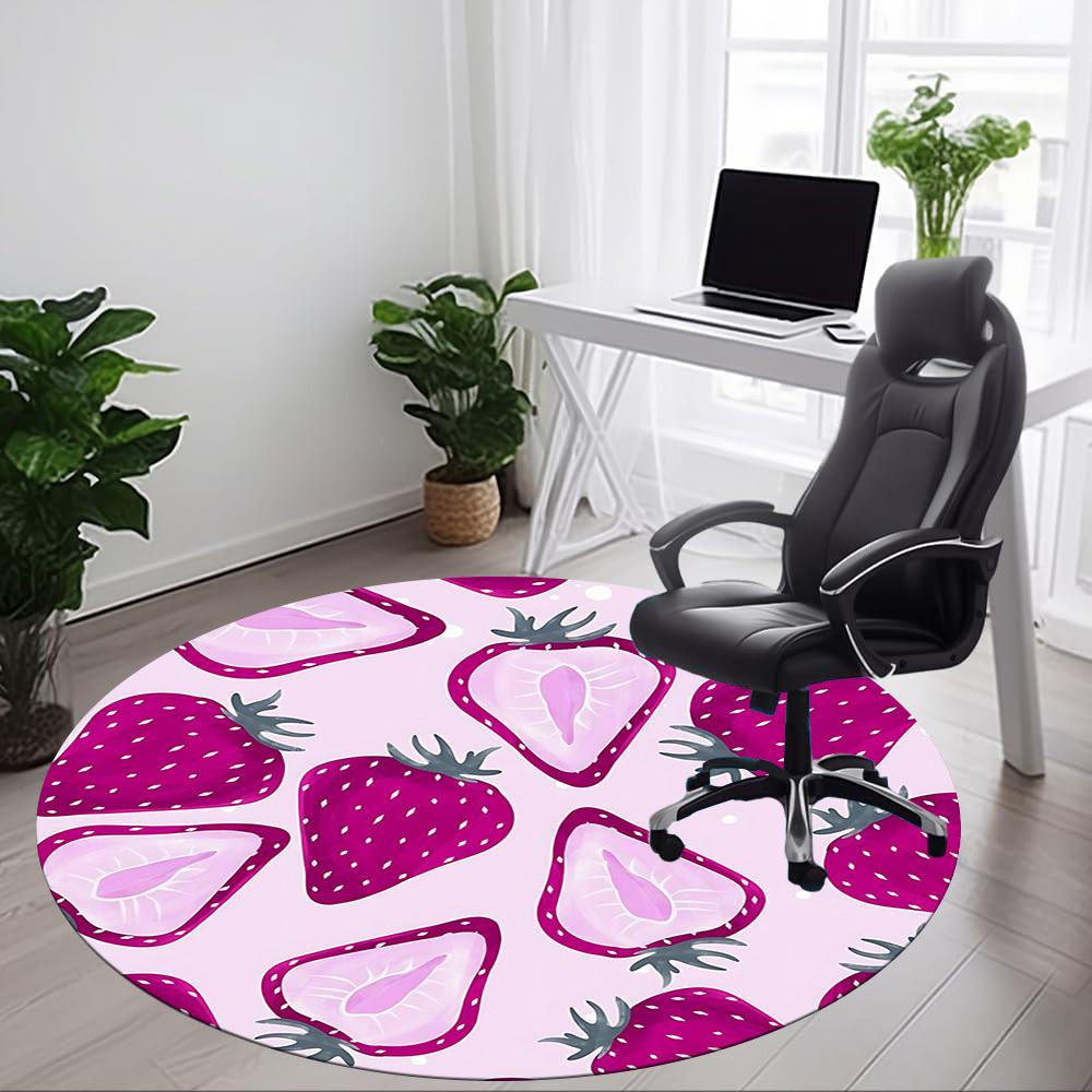 1pc Strawberry Pattern Carpet for Office, Non-slip, Soft and Durable Office Rug, Perfect for Office yy260128064