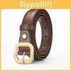 Pu Versatile Leather Belt With Metal Pin Closure For Trendy School Office And