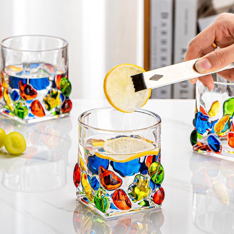 Flavinmci Hand-Painted Glass Beverage Cup (Set of 2)