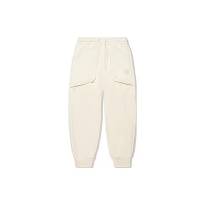 Li Ning X Jackie Chan Kollaboration Kung Fu Serie Einfarbig Kordelzug Locker Gestrickte Sporthose Herren Unterteile Papierweiß AKLU225-3