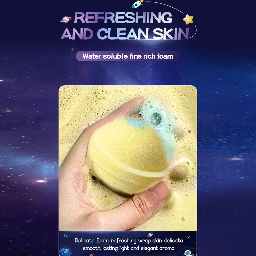 Natural Moisturizing Galaxy Planet Bath Bombs Organic Bubble Bath Fizzies for Holiday Gifts