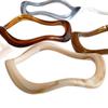 Irregular Wide-Edged Acrylic Cellulose Acetate Hoop Bracelet for Women - Niche Design, Retro Stackable Bangle Hand Jewelry