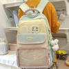 Schoolbag Cream Light Pink Ins Wind High Value School Bag Female Sweet Junior High School Pain Backpack Lightweight Large Capacity Backpack